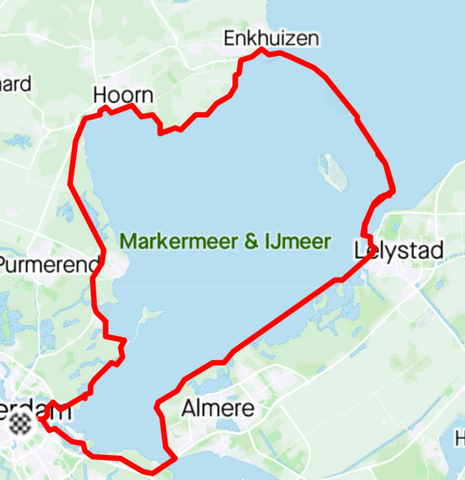 Strava route markermeer