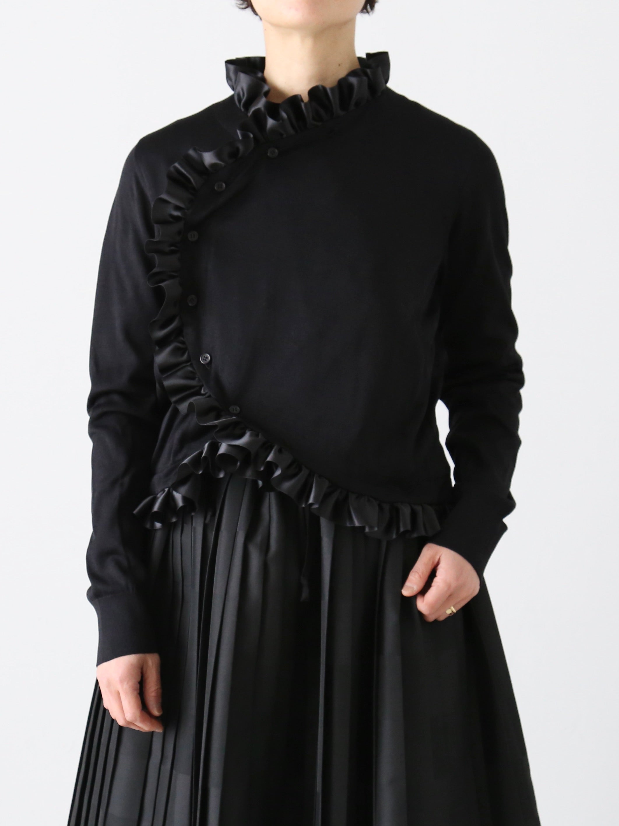 noir kei ninomiya シルクニットフリルカーディガン [3K-N003-051] – CREER