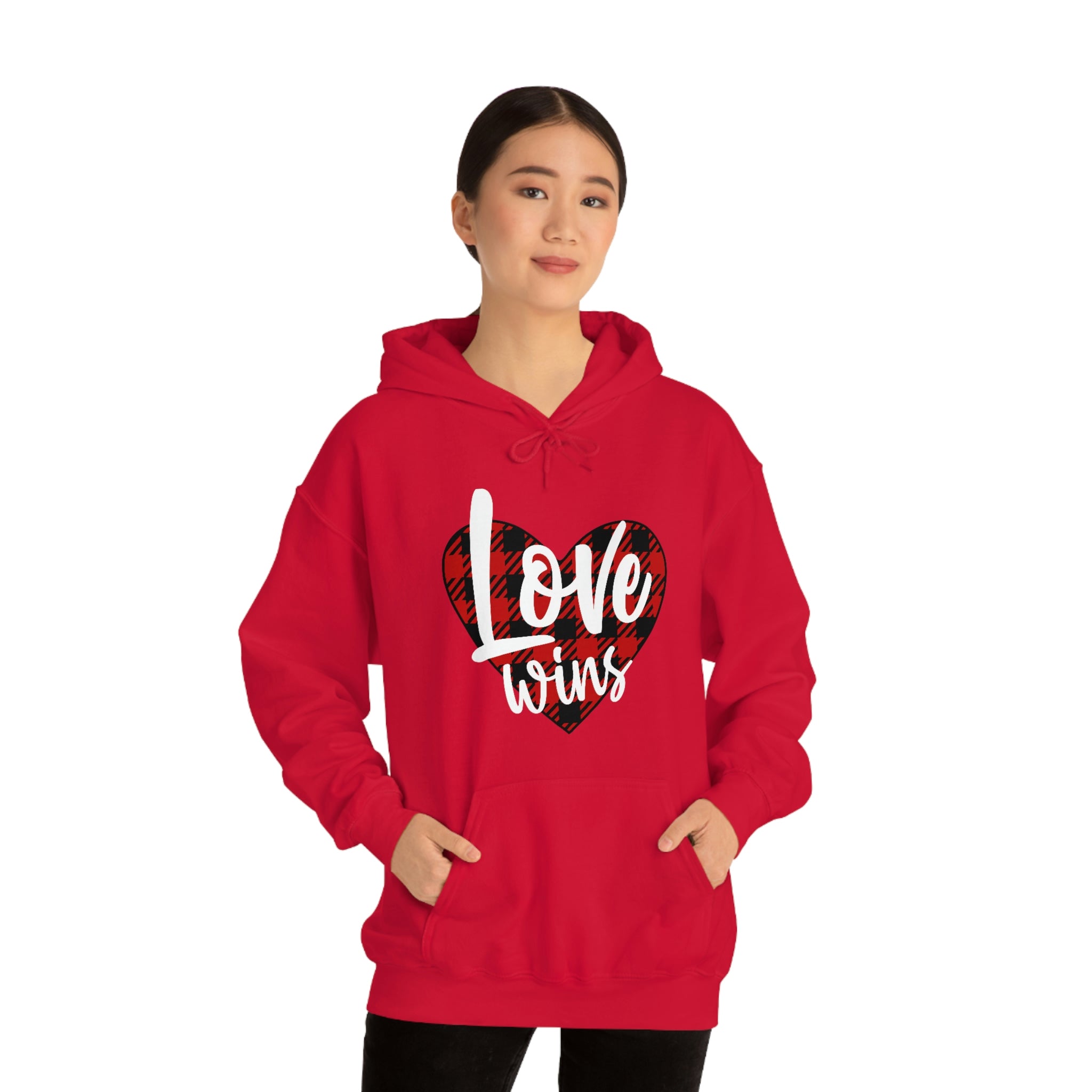 Love Wins Plaid Heart Hoodie – Tammy's Simple Designs