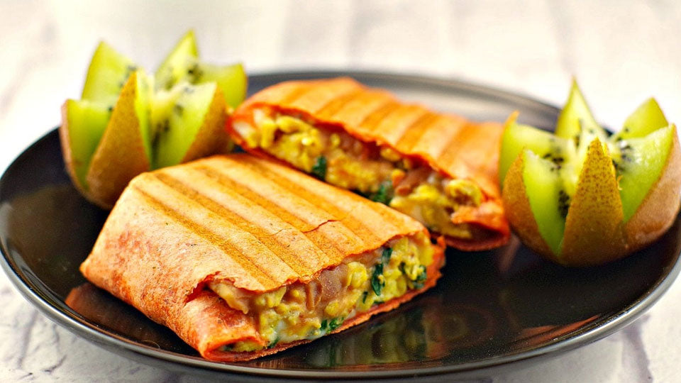 high protein breakfast burrito that's vegetarian