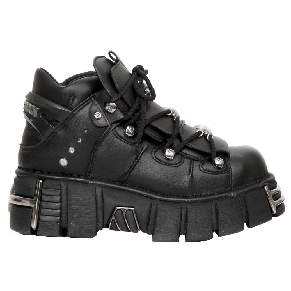 Vegan NEW ROCK - M-106-VS1 - Vegan Leather Lace Up Tower Shoes – Leather Jacket