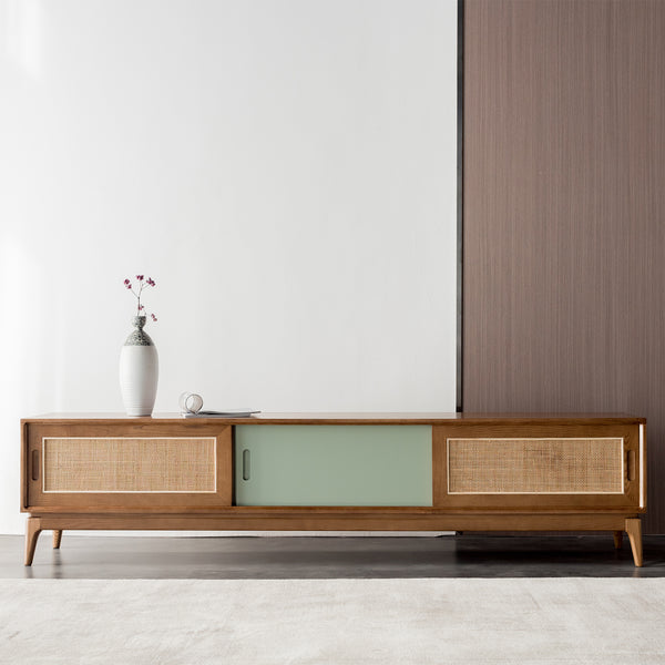 Japandi style tv console seen in trend of Interior Furniture 2024