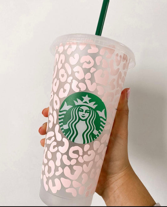 pink leopard starbucks tumbler