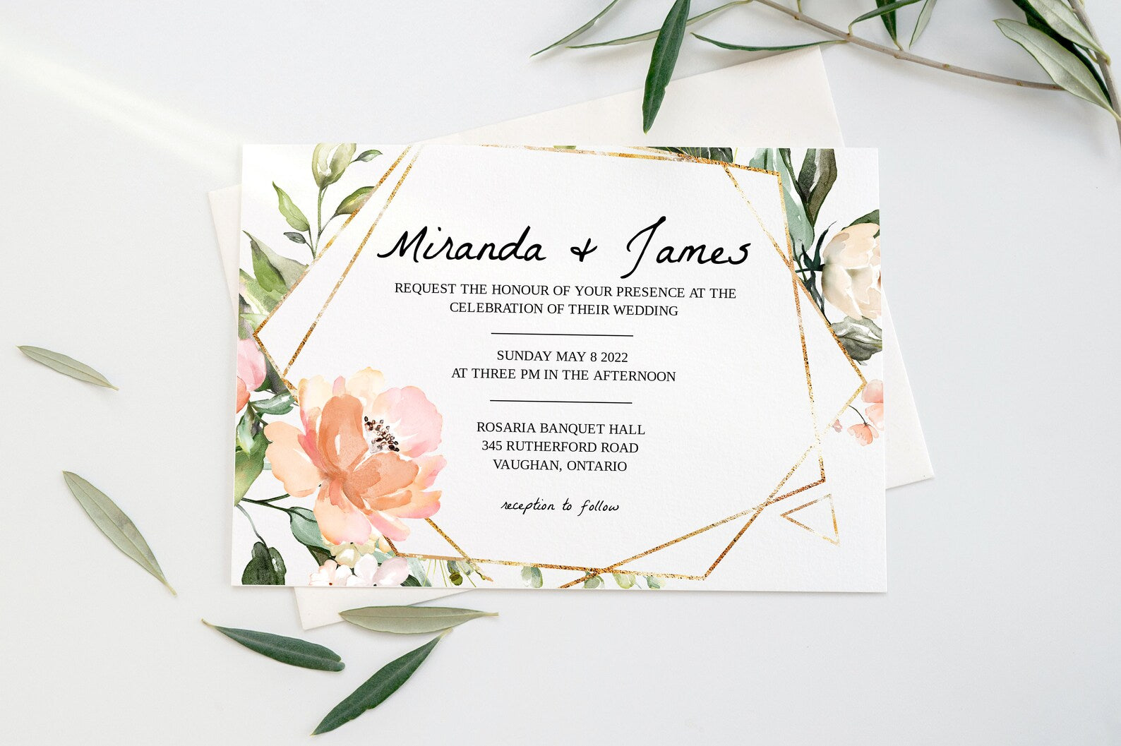 floral wedding invitation template