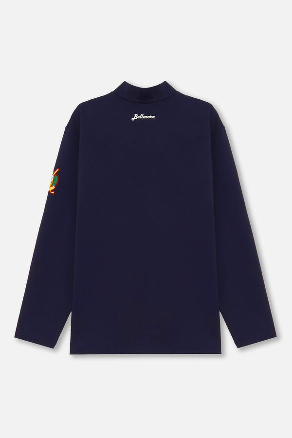 V-NECK NYLON JERSEY - NAVY – BELLMORE