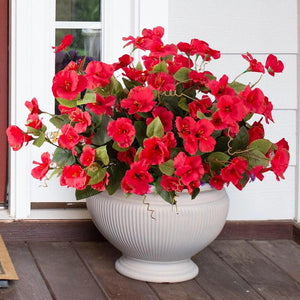 Artificial Silk Hibiscus Flowers Lush Green Leaves - 16” - HyeFlora - Artificial Hibiscus Flowers