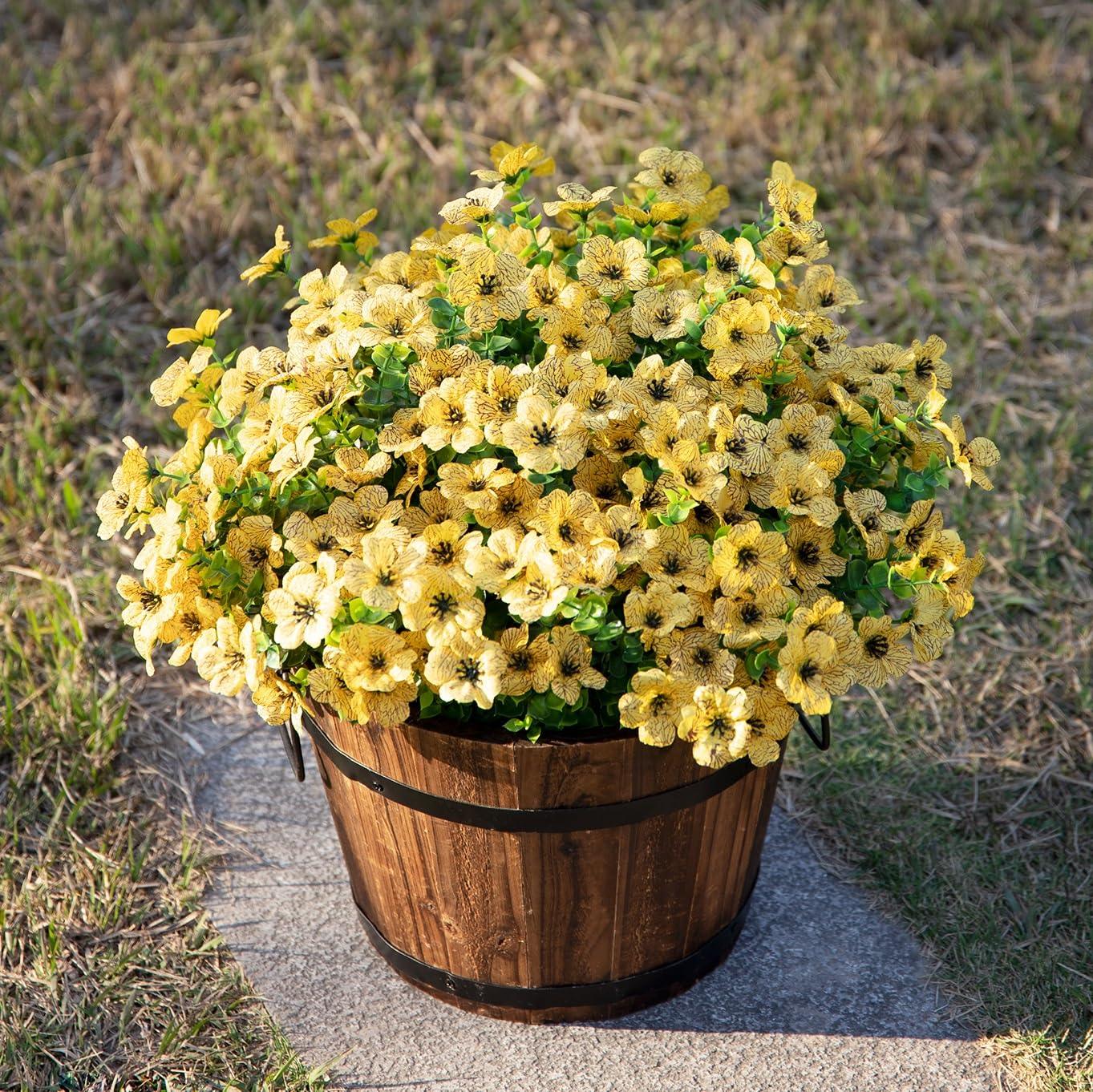 Artificial Daisy Mums Flowers Eucalyptus Leaves - 14” Yellow