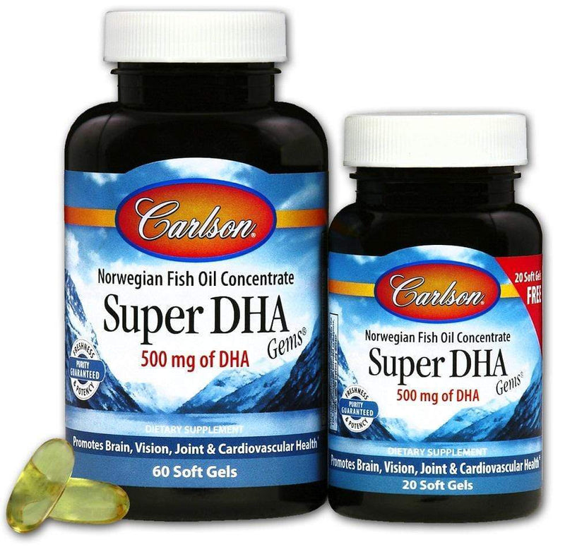 Carlson Laboratories Super DHA 60 + 20 Soft Gels