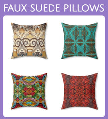 Faux Suede Throw Pillows