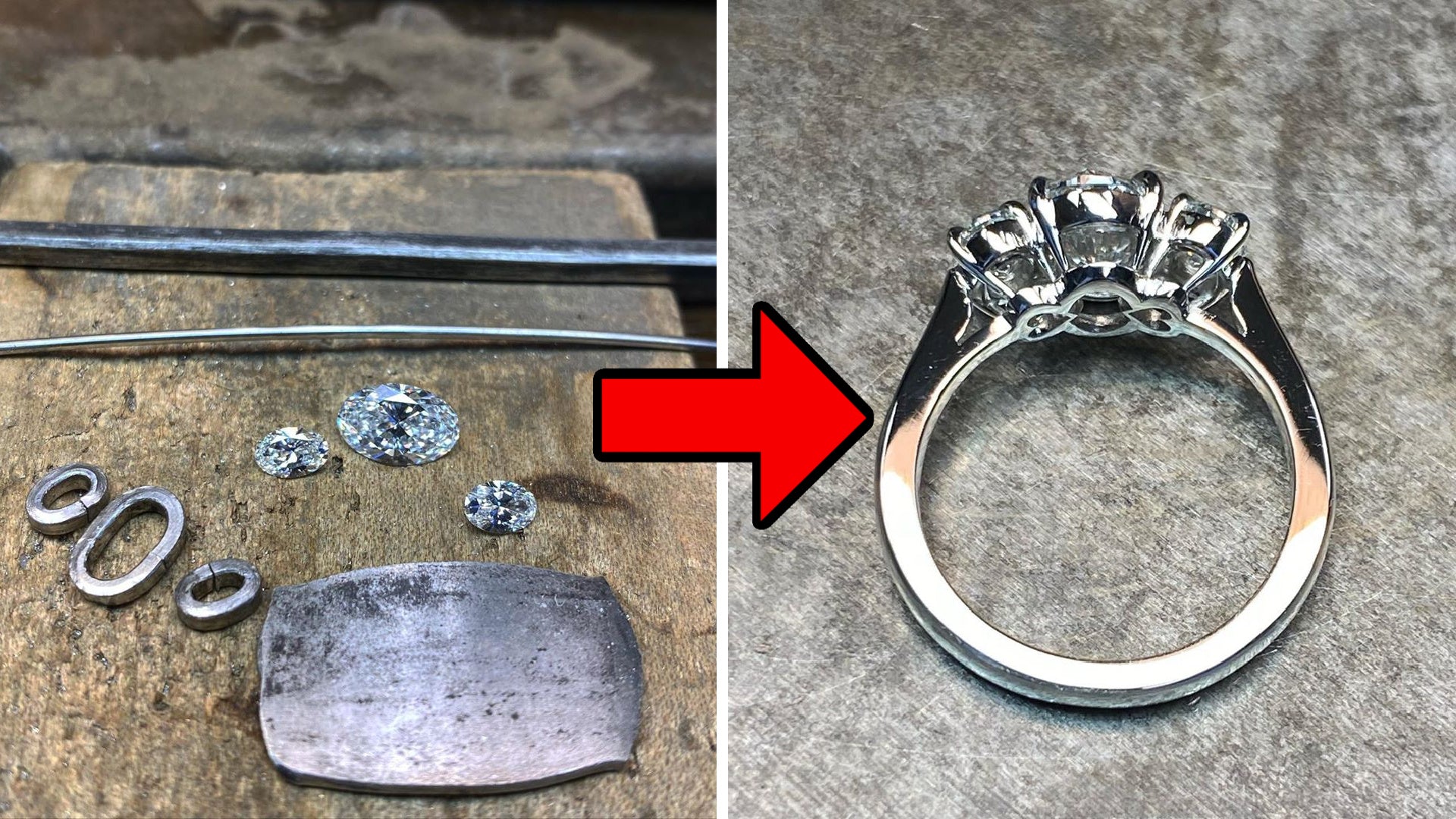 platinum ring before and after