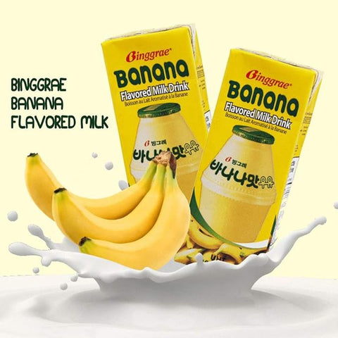 korean snack, banana milk