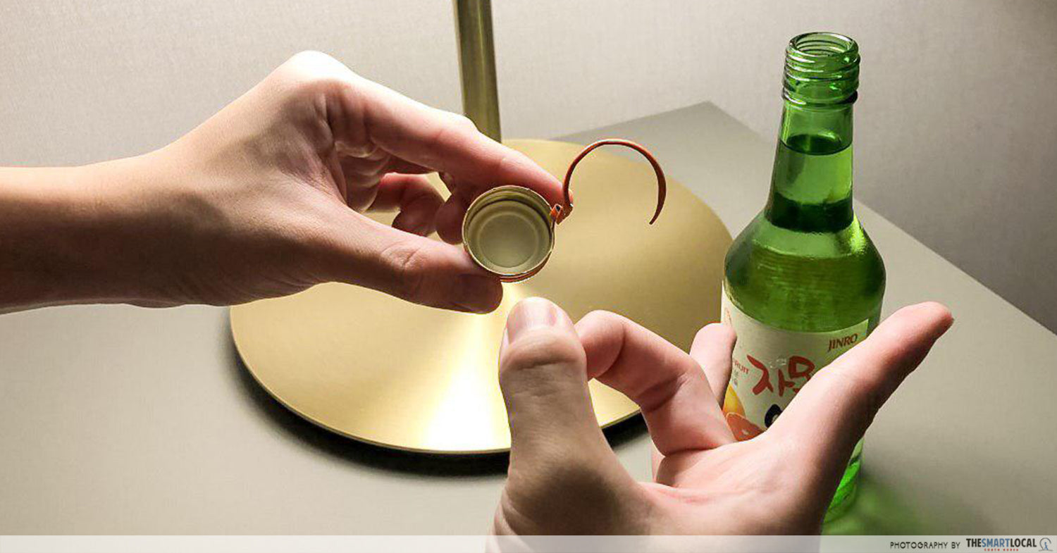 Soju Bottle Cap Flick: