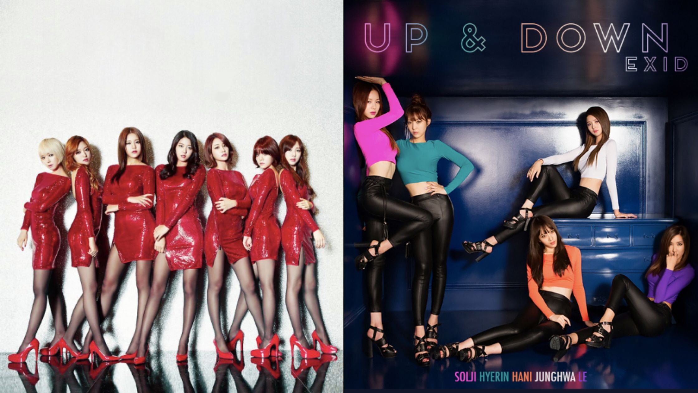 AOA photoshoot and EXID album cover