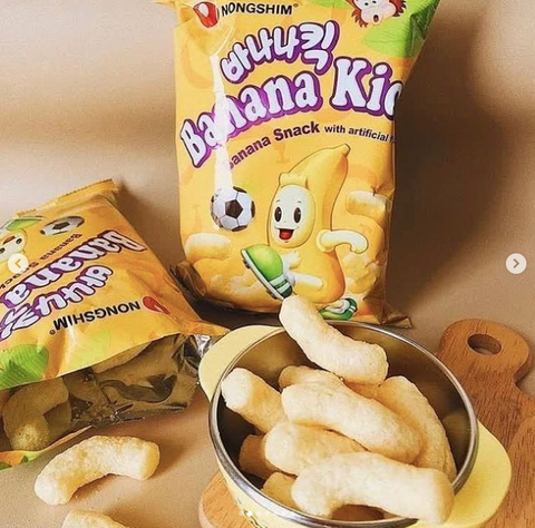 Nongshim Banana Kick bags and chips