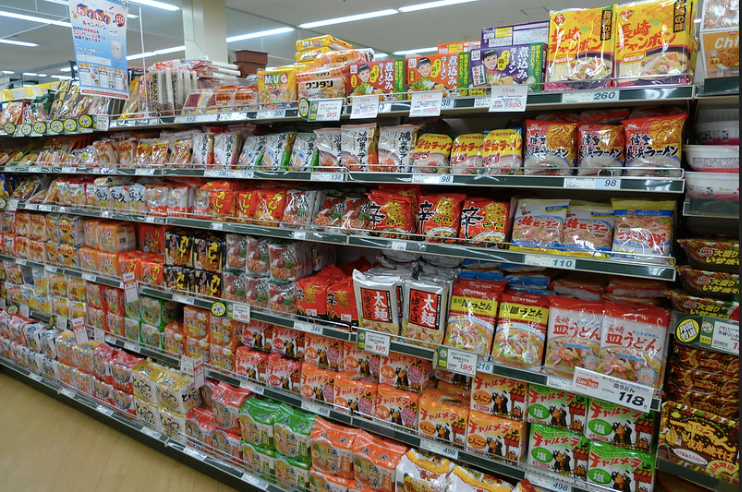 Instant ramen at grocery store