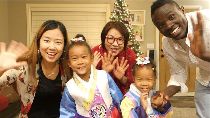 Interracial family with Korean grandma