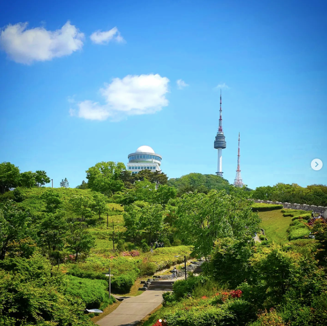 Namsan Park view with N Seoul Tower in the background