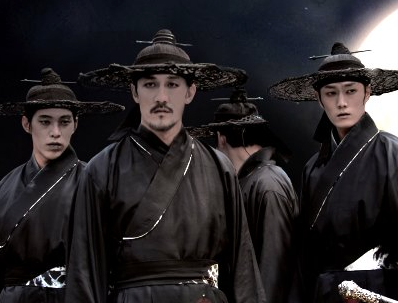Korean Grim Reapers in black hanboks and hats