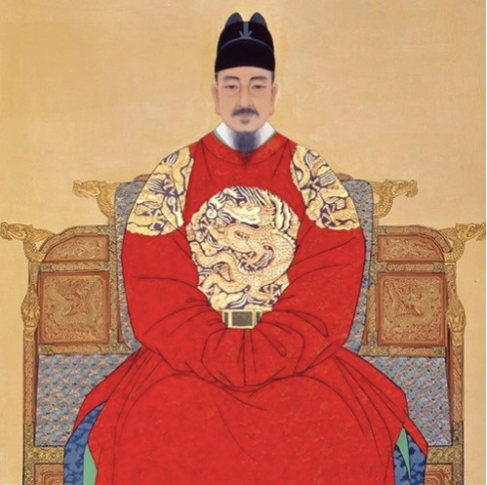 King Sejong the Great on a throne