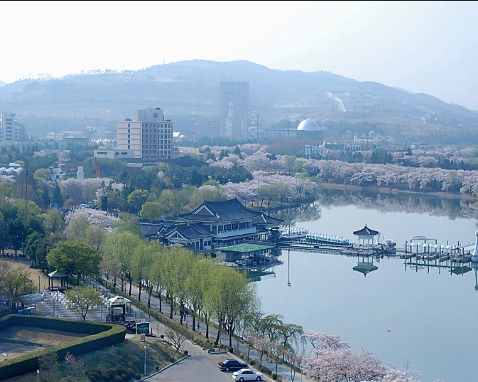 Overhead view of Gyeongju by the water