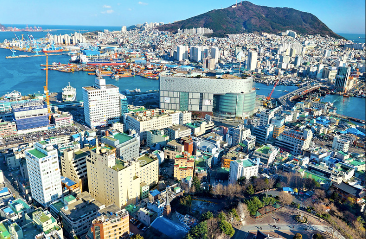 Busan skyscrapers by the sea