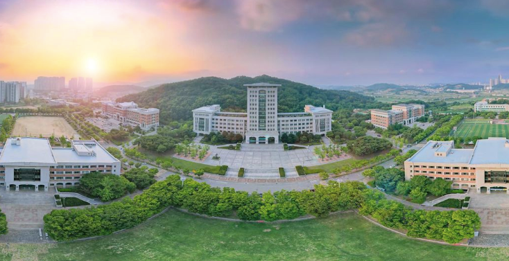 Sun Moon University overhead shot at sunrise