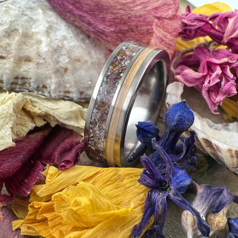 Eco Wood Rings | Bespoke design with dried flowers Image 1