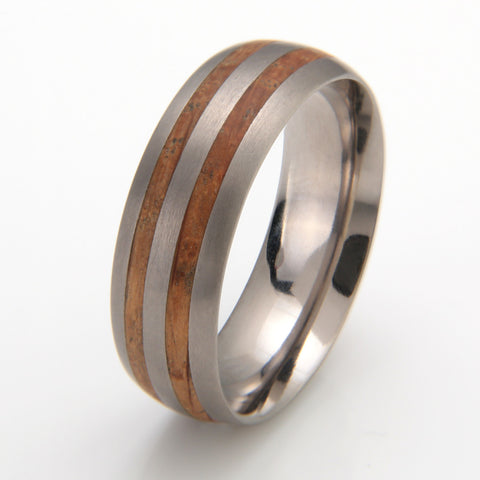 Eco Wood Rings - Bespoke Wedding Rings - Whiskey Barrel Oak Ring