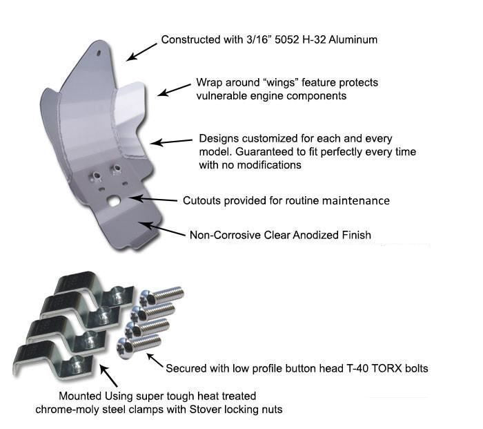 Kawasaki KLX300 and KLX300R 2020-2024 Aluminum Skid Plate