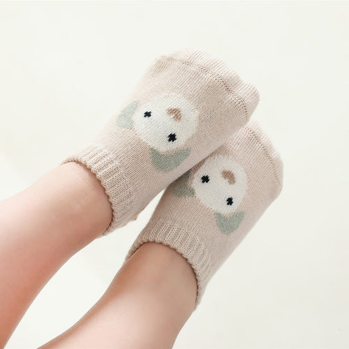 HIBRO Yoga Socks for Kids Baby Boy Girl Solid Ankle Crew Socks