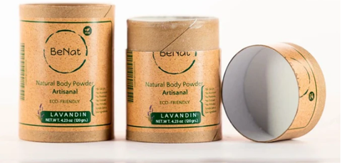 Choose the harmonious blend of eco-friendliness and opulence for your skin care with the talc-free body powder from BeNat