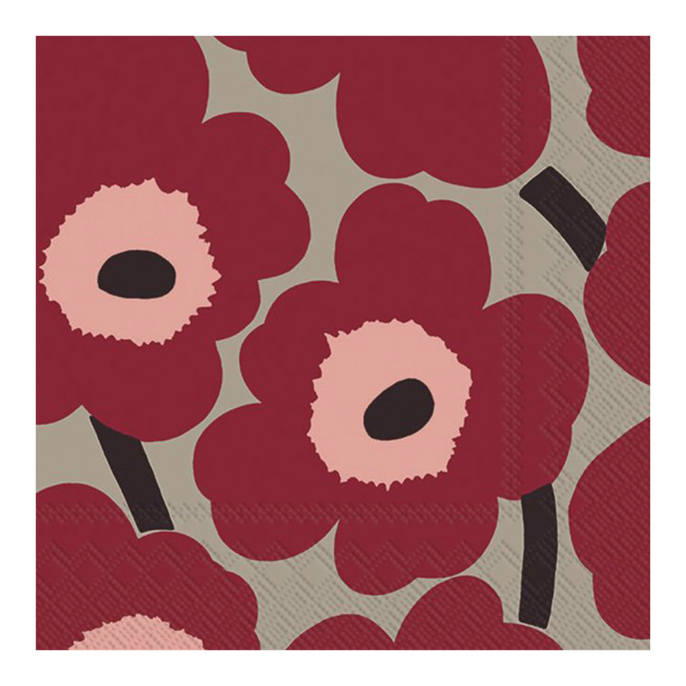 Marimekko Unikko Red Linen Flowers IHR Paper Lunch Napkins 33 cm sq 3 –  Most Delicious Designs