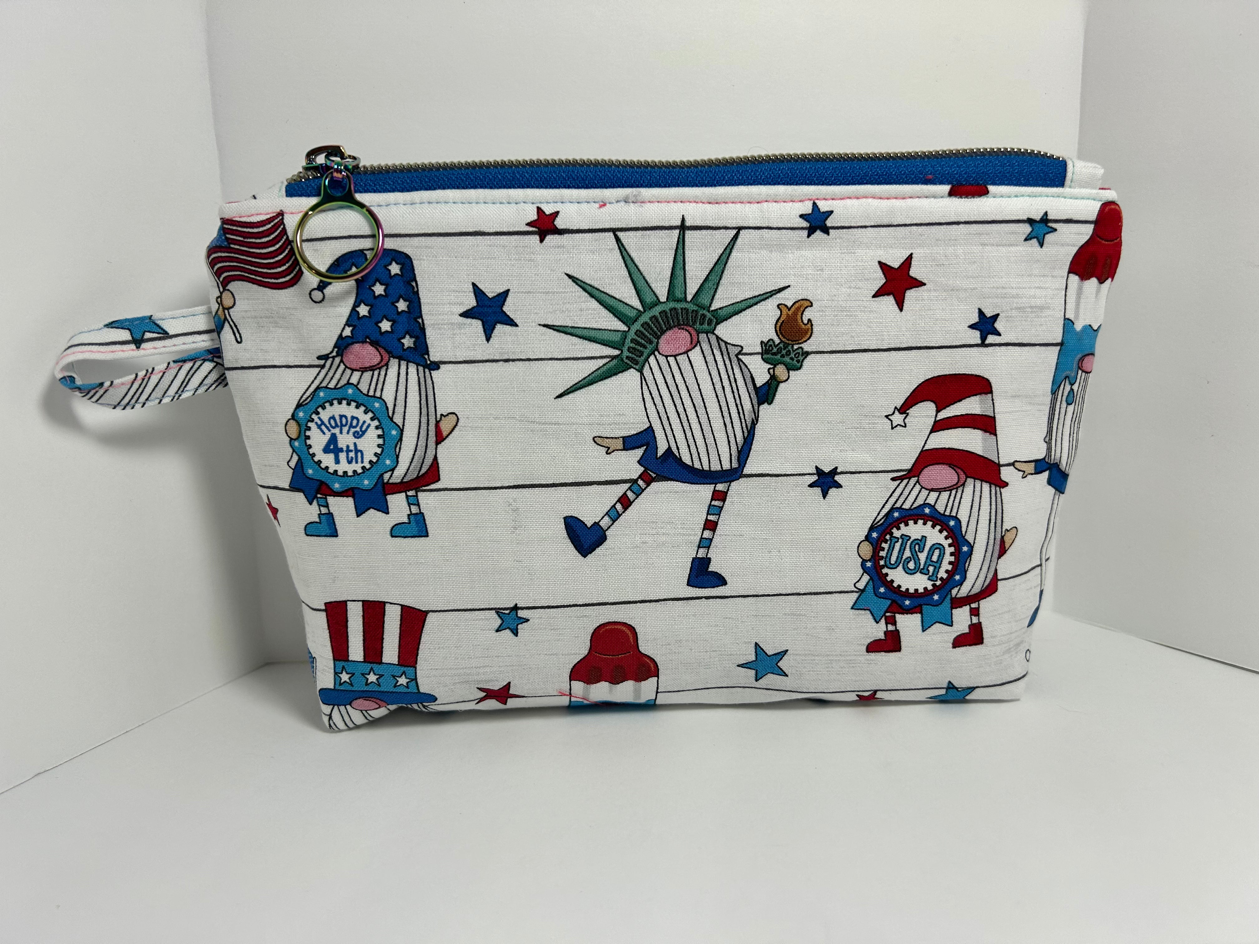 Zipper Pouch - Patriotic Gnomes - Pencil Pouch - Makeup Bag