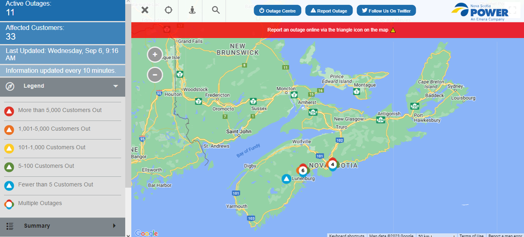 ns power outage map