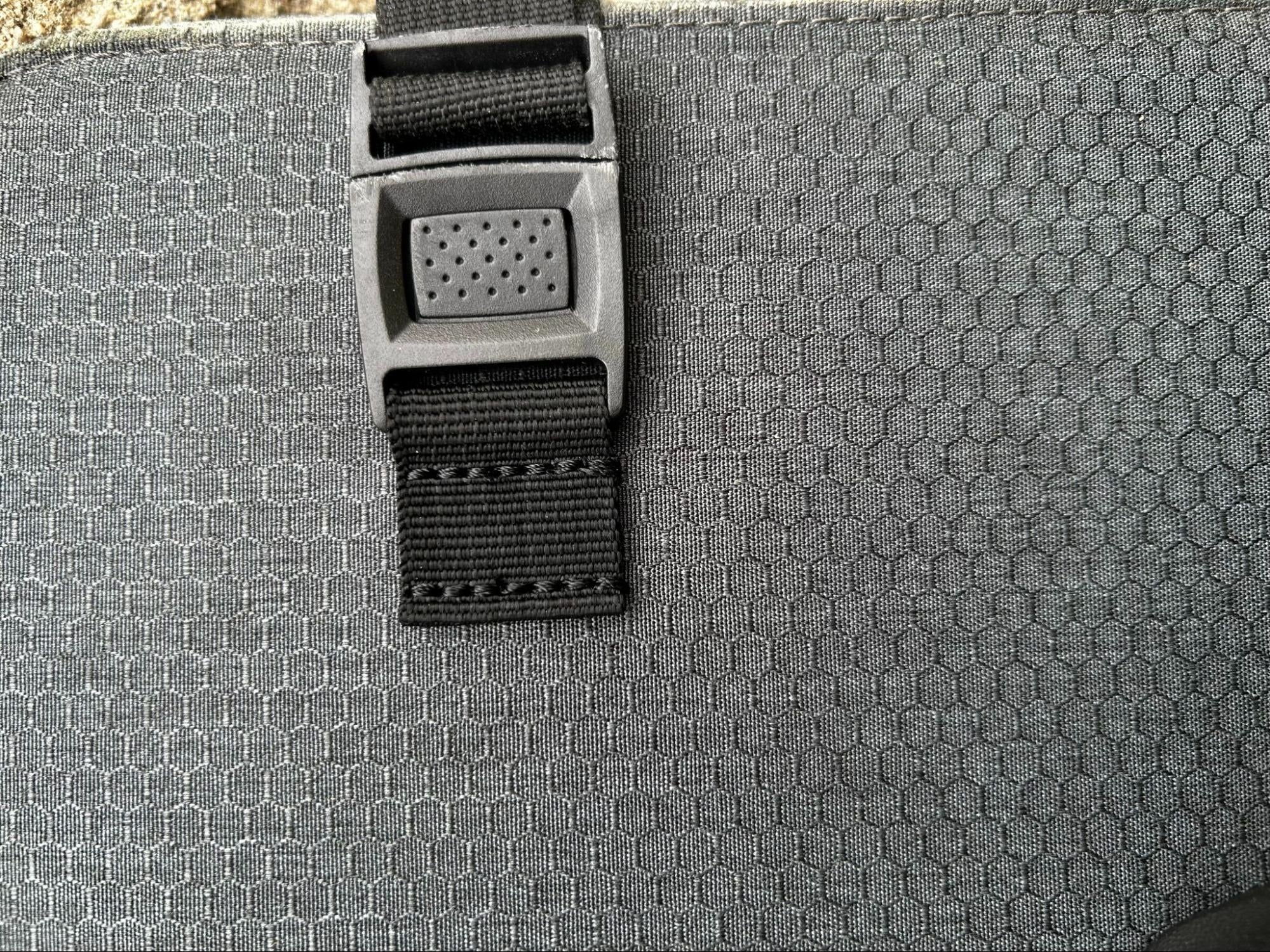buckles on either side of the solar panel