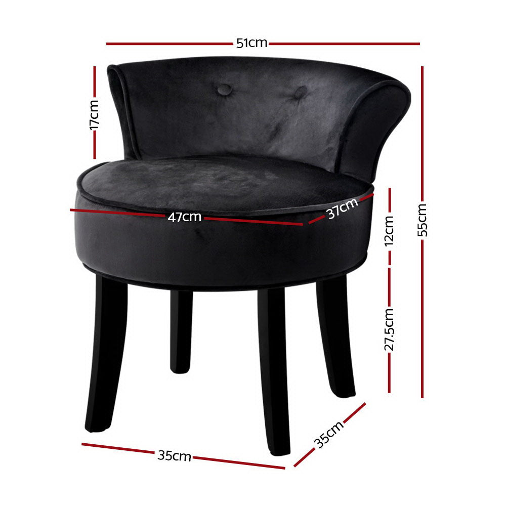 black dressing room chair