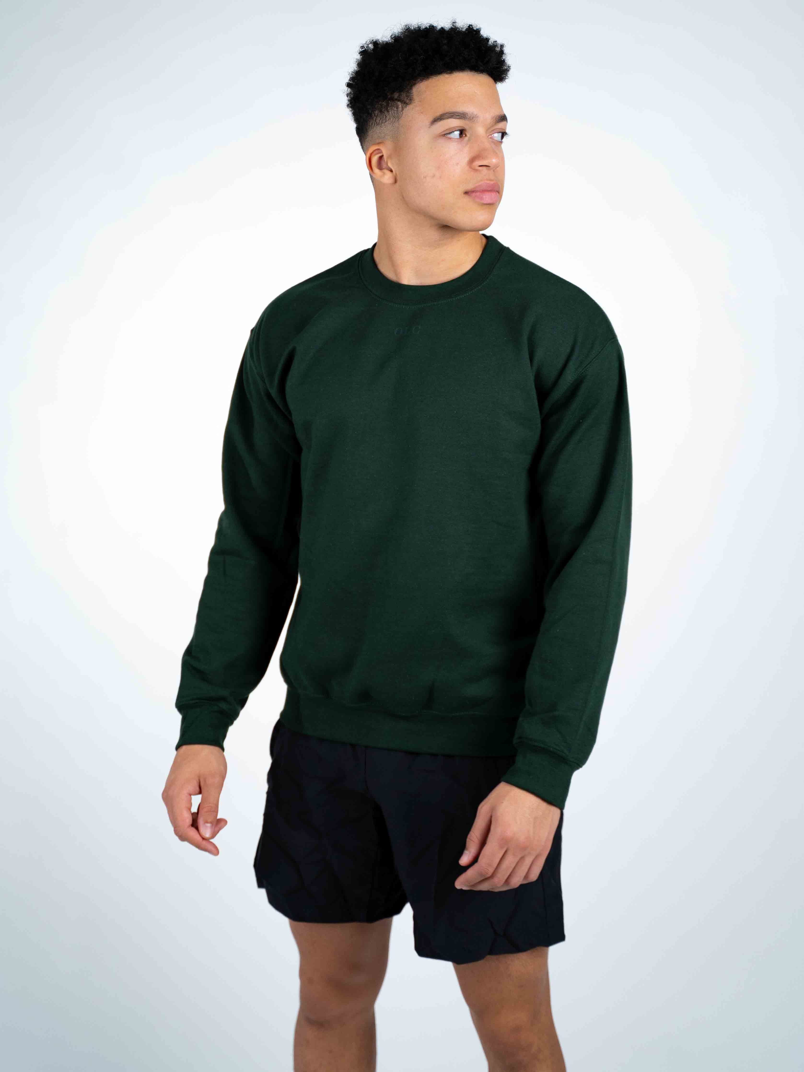 Se Essential Sweatshirt Forrest Green/Forrest Green - 2XL hos Oversized Lifting Club