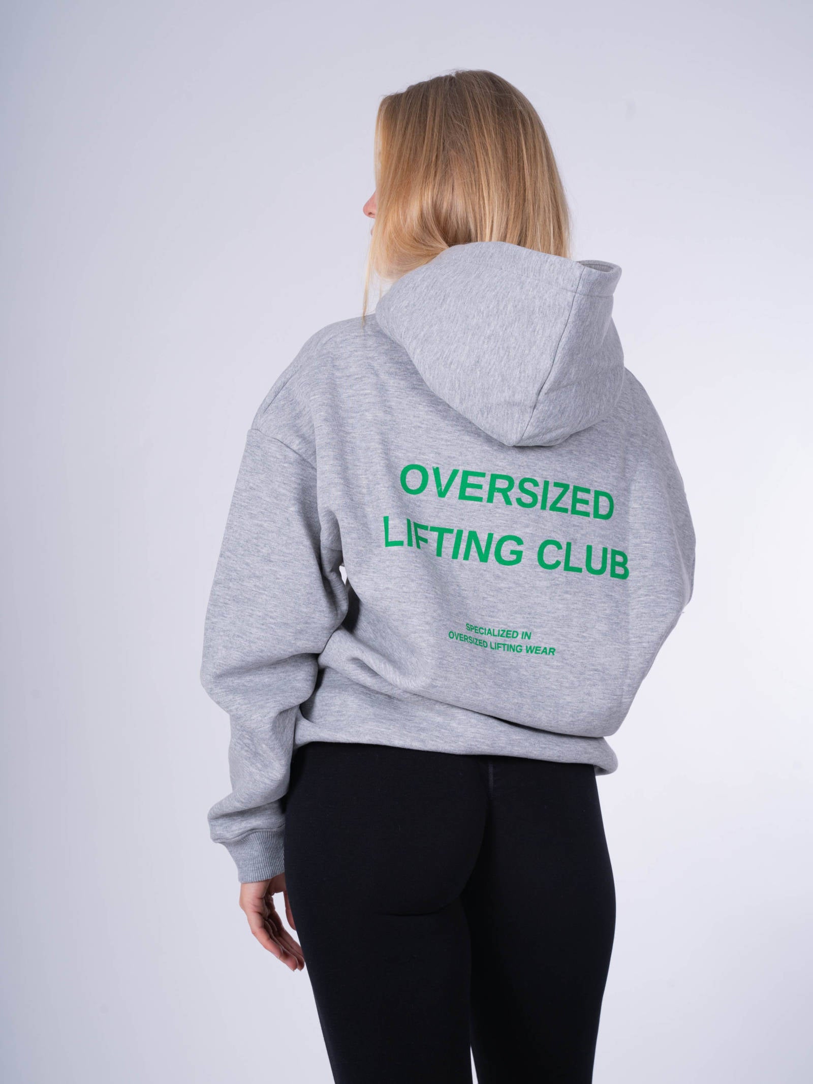 Se Confidence Hoodie - Grey/Green - S hos Oversized Lifting Club