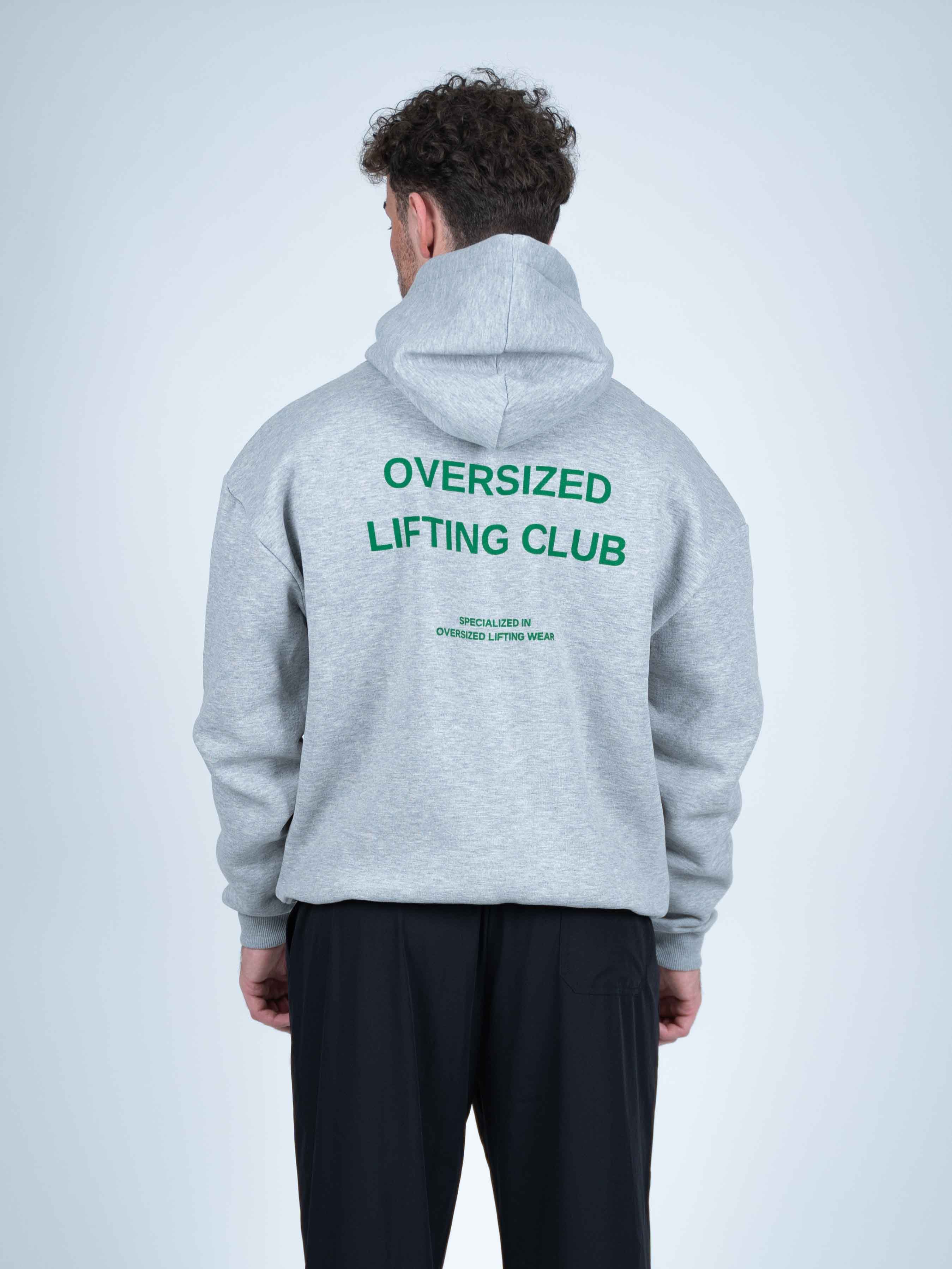 Se PRE-SALE: Confidence Hoodie - Grey/Forrest Green - XS - PRE-SALE hos Oversized Lifting Club