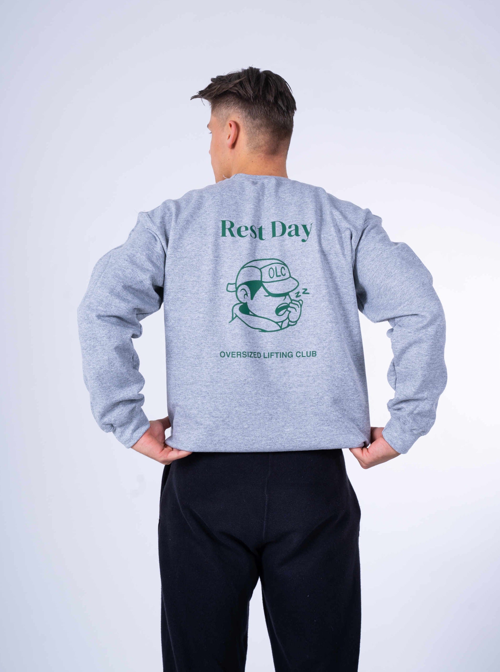 Billede af Yawn Sweatshirt - Grey/Forrest Green - L