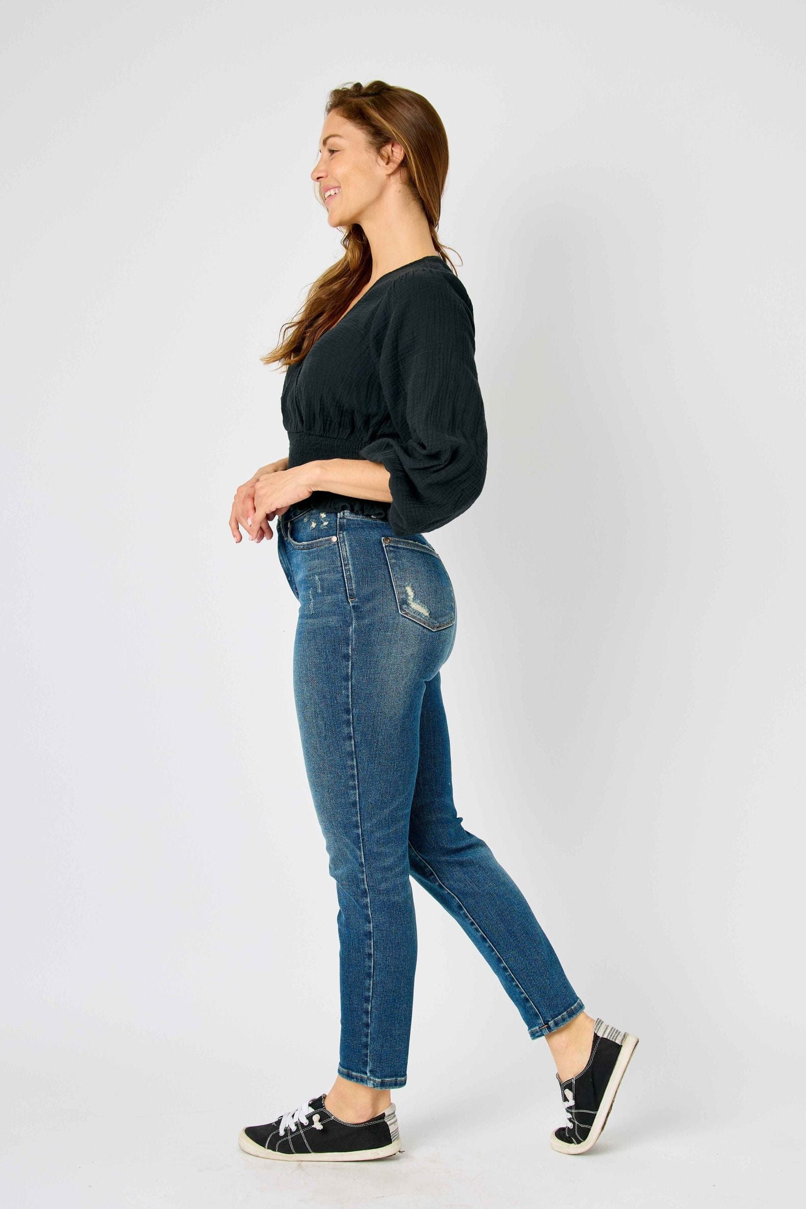 Judy Blue Medium Wash High Rise Tummy Control Slim Bootcut with Slit