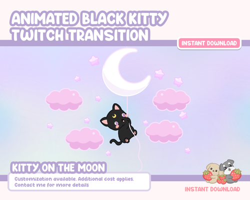 Cute Animated Cat Twitch Goals & Chat Widgets Kitty on the 