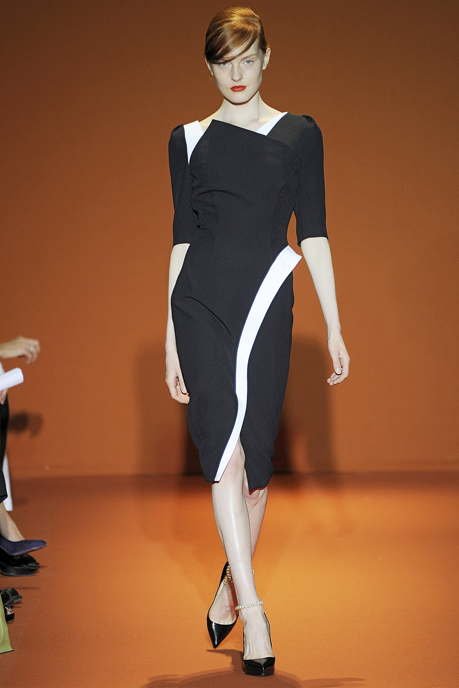 Asymmetrical crepe dress