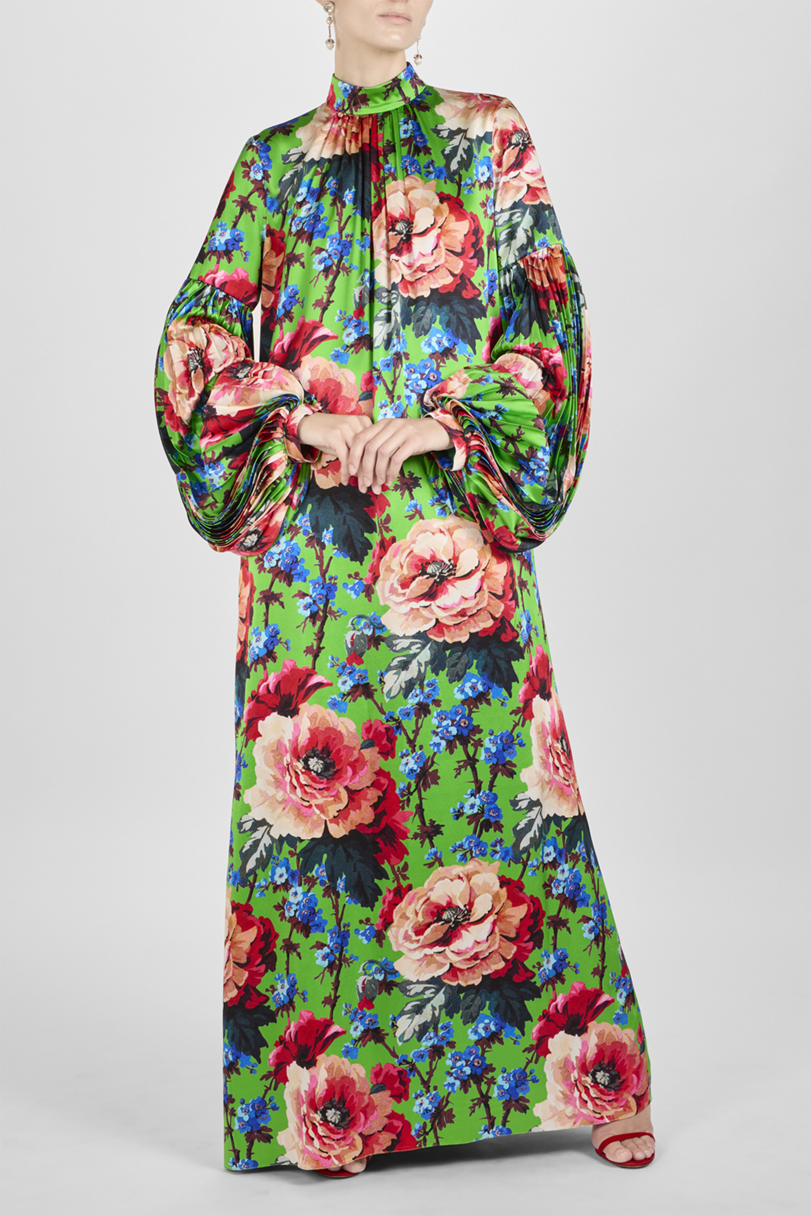 Printed silk kaftan