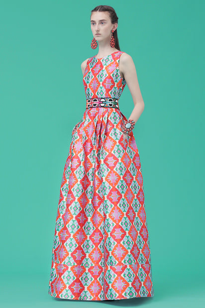 Geometric print gown - Andrew GN