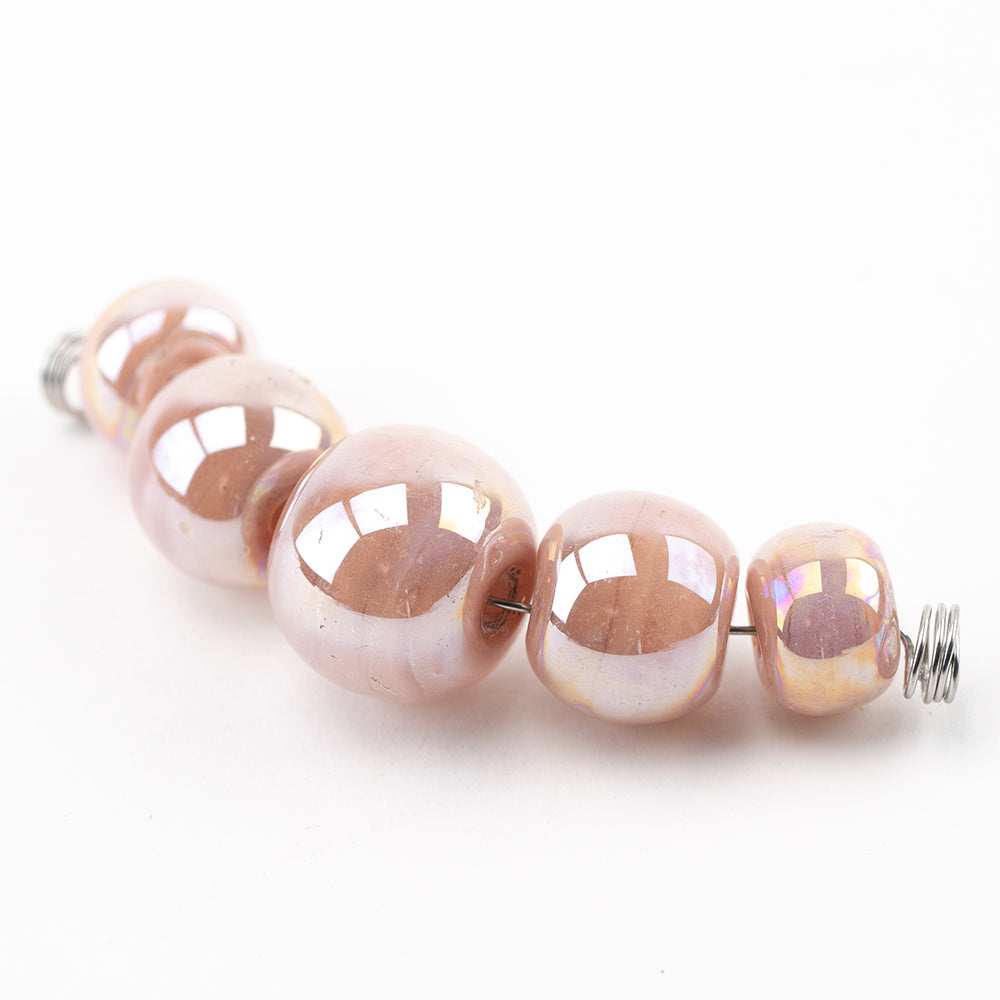 MARBLE QUARTZ• silicone round beads • 10 pcs • 15 mm • marble beads • loose  sensory beads • gold • pink • jewelry making •