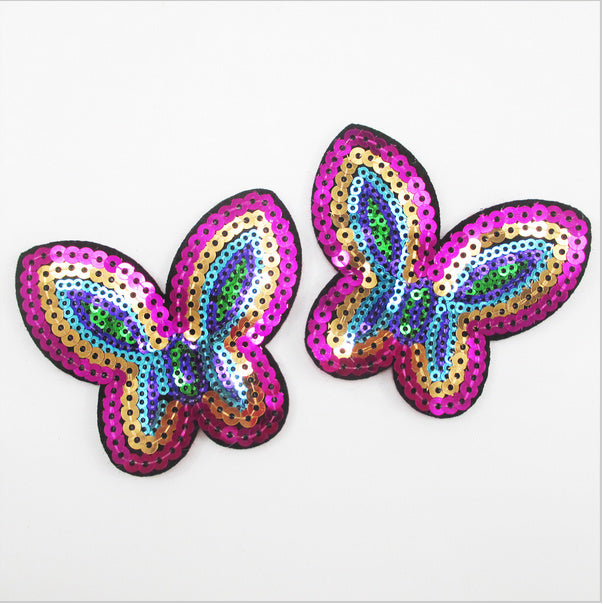 Metallic Sequin Butterfly Iron Patch Applique