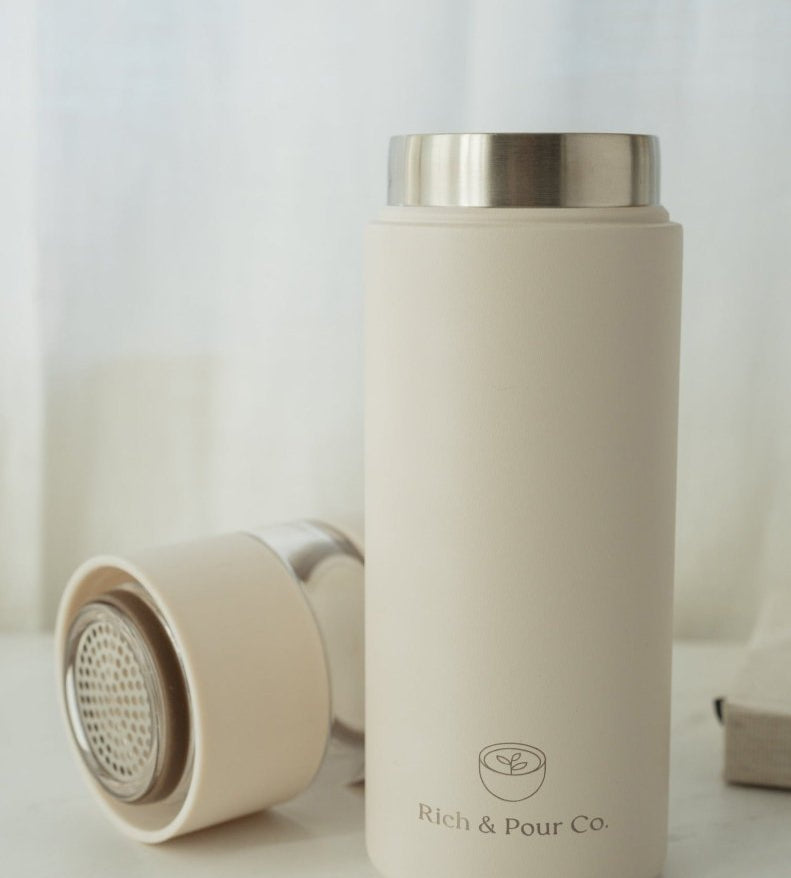 Stainless Steel Travel Tumbler with Tea Infuser – Rich And Pour