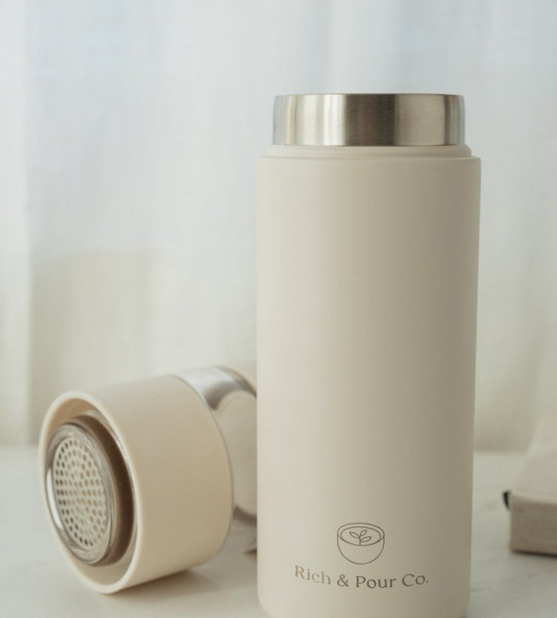 Rich & Pour Stainless Steel Travel Tumbler with Tea Infuser