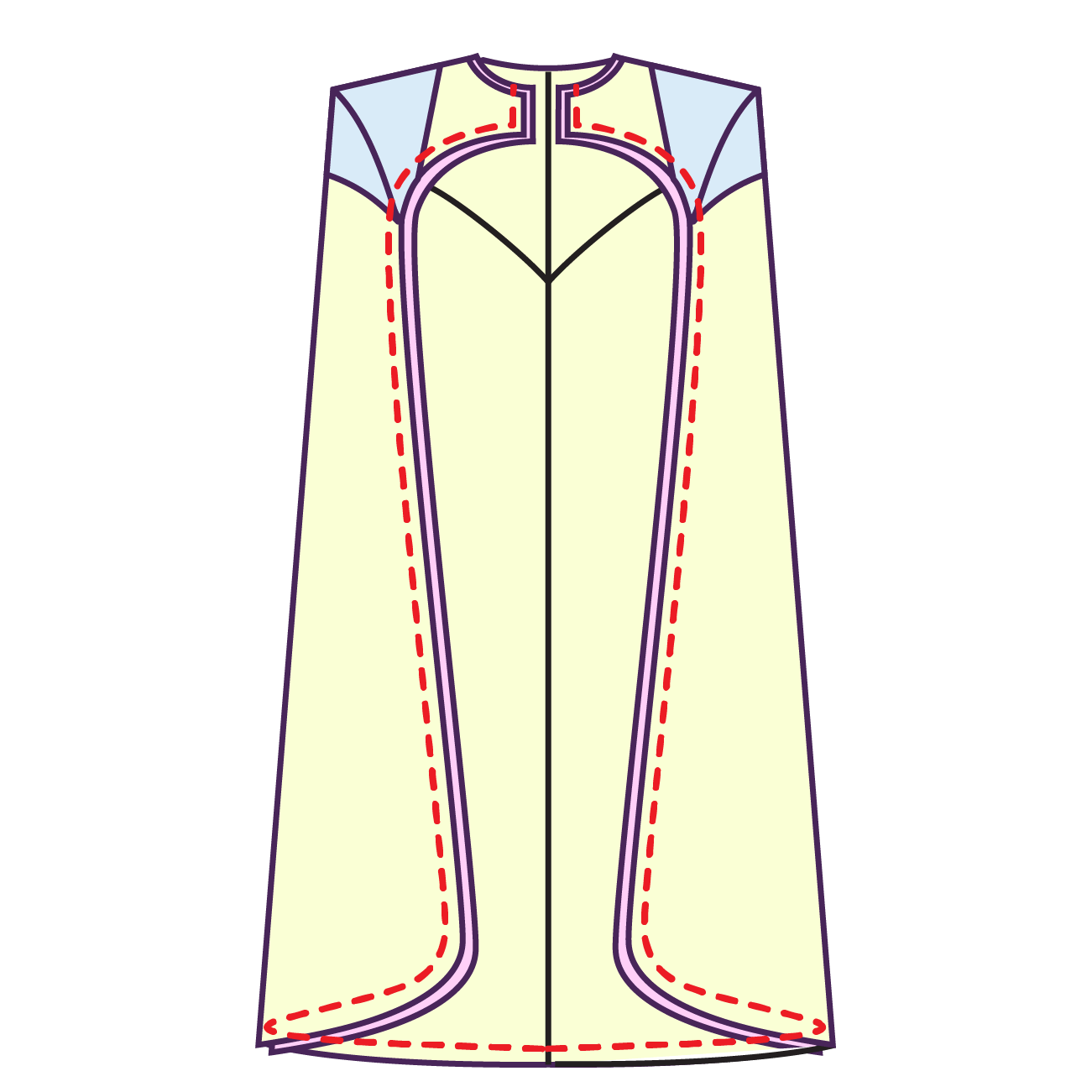 Step 11 How to sew a Pointed Shoulder Cape Sewing Pattern for Drag Queens Costume
